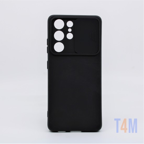 FUNDA DE SILICONA CON PROTECCIÓN PARA CÁMARA POR SAMSUNG GALAXY S21 PLUS ULTRA NEGRO